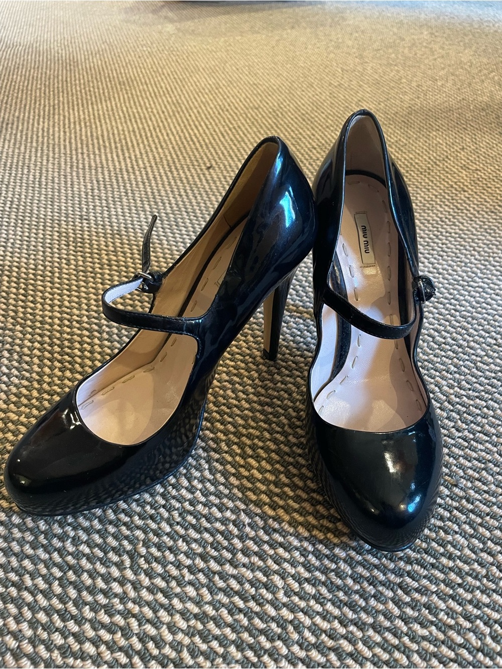 Miu Miu Black Patent Leather Mary Jane Platform Pumps - Picture 2 of 5